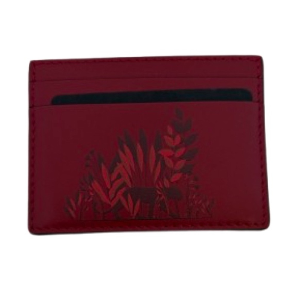 Brand new Cartier Panthere Red Card Holder with Leaf Motif